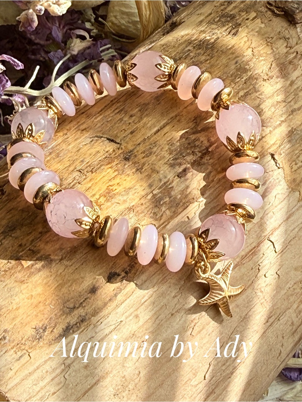 Alquimia Rose Quartz Bead Bracelet - Soft Pink
